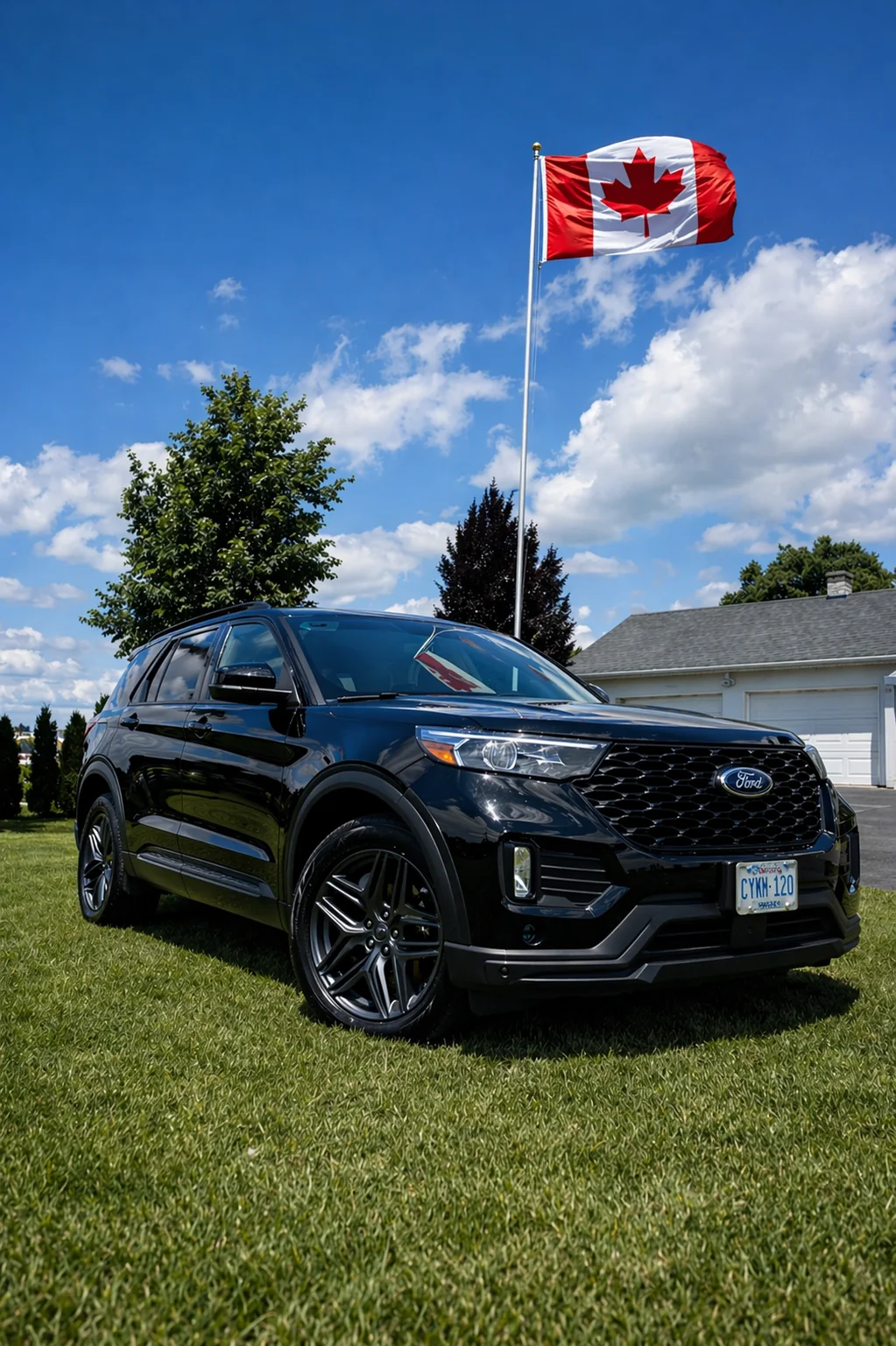 Black Ford Explorer full vehicle as final exterior detail result